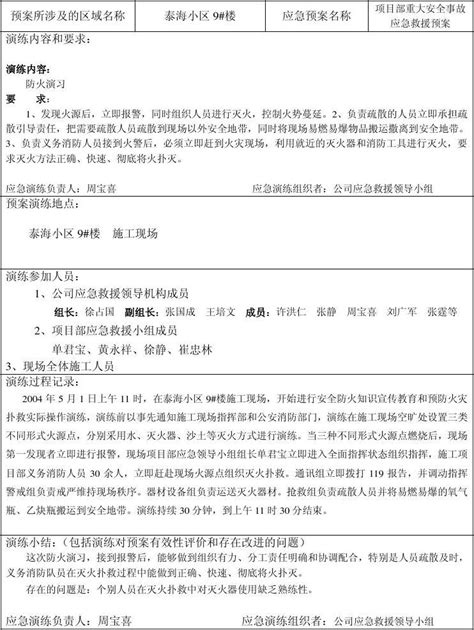 应急准备和响应演练记录防火word文档在线阅读与下载无忧文档