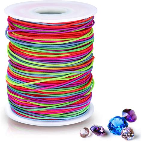 Alyvisun 1mm x 100m Regenbogen Elastisches Band für Armbänder