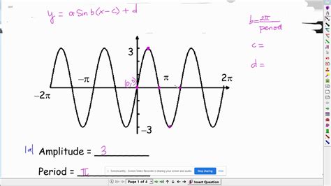 Write Sine Equations Youtube