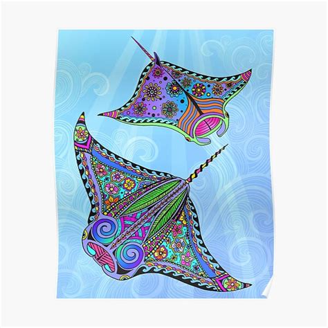 Electric Manta Rays Poster By Tammywetzel Redbubble