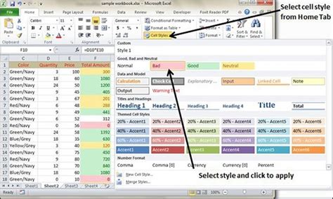 Excel Using Styles In Excel Tutorial Desk