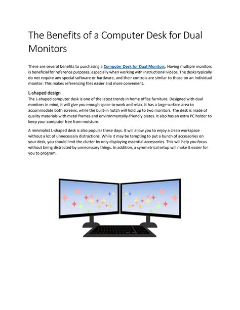 The Benefits of a Computer Desk for Dual Monitors by Deskdecor Guide ...