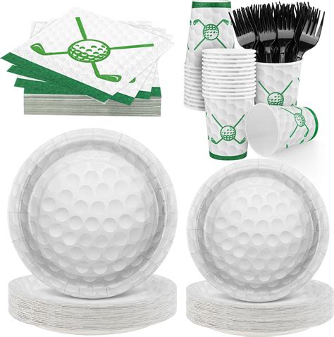 Amazon Durony Pieces Golf Paper Plates And Napkins Dinnerware