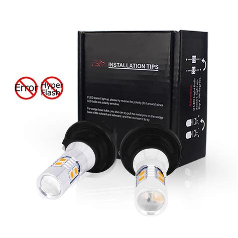 No Hyper Flash Amber PH24WY LED Front Turn Signal Light Bulbs For Audi ...