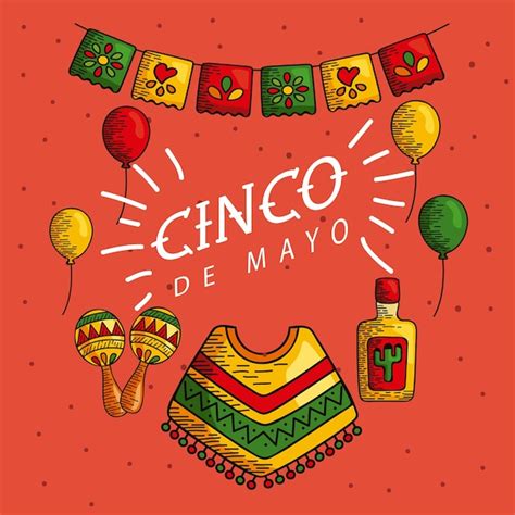 Tarjeta De Felicitaci N Del Cinco De Mayo Vector Premium