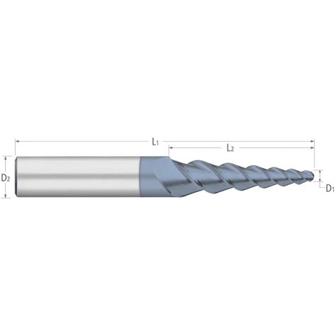 Titan USA Ball End Mill 1 4 Dia 2 LOC 3 Flute Solid Carbide