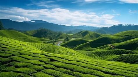 Premium Photo Tea Plantation In The Mountains