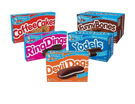 Drake's Variety Pack - Yodels, Ring Dings, Devil Dogs, Funny Bones, and Coffee Cakes - Walmart.com