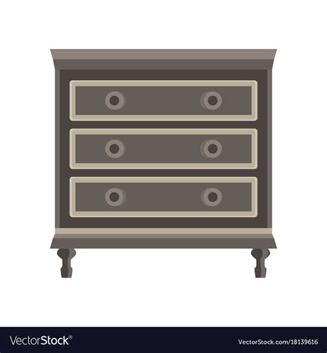 Drawer dresser room wardrobe cartoon isolated Vector Image