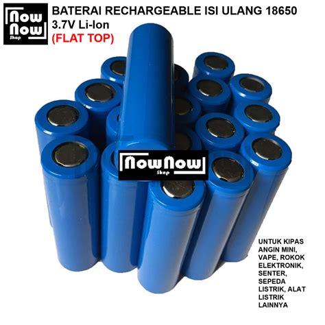 Jual Baterai Rechargeable Isi Ulang V Flat Top Ujung Datar Li