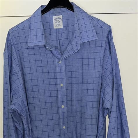 Brooks Brothers Checked Shirt Colour Blue White Depop