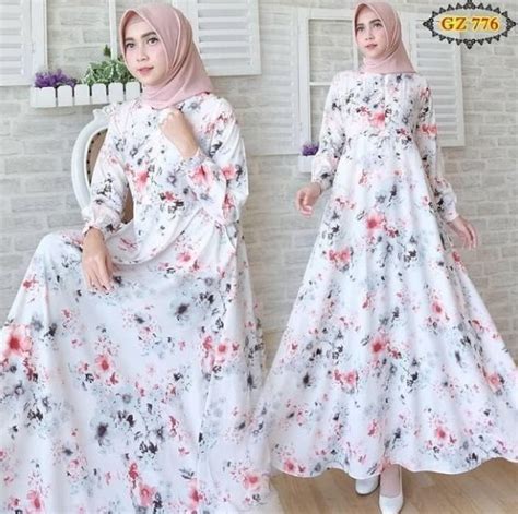 Gambar Model Baju Gamis Motif Bunga Gambar Bunga