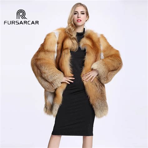 Fursarcar Neue Winter Echten Fuchs Pelz Mantel Frauen Echte Nat Rliche