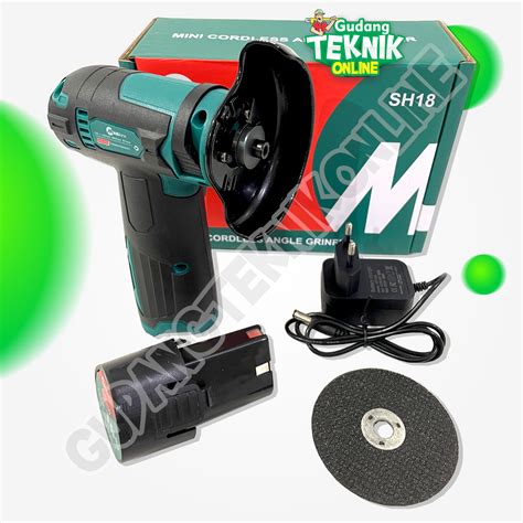 Mesin Gerinda MINI 3" CORDLESS SH18 PORTABLE 12V / Gerinda Tangan MINI PORTABEL 3 Inch 12V SH 18 ...