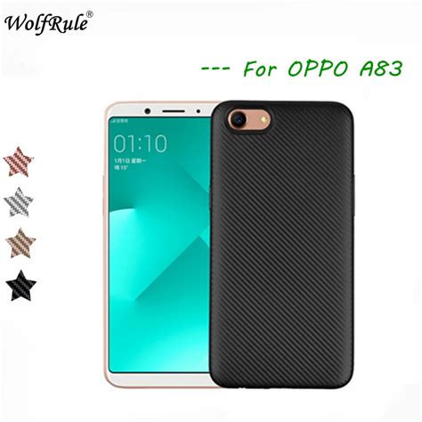 Wolfrule Oppo A83 Case Oppo A 83 Cover Luxury Full Protection Carbon Fiber Brushed Soft Tpu Case