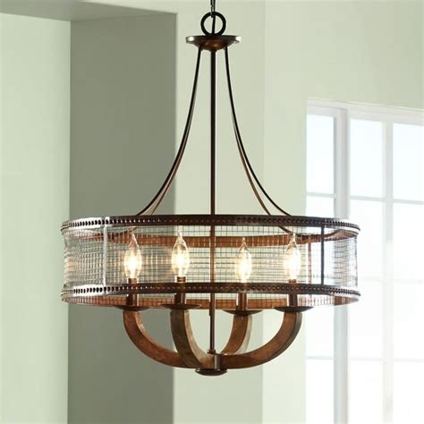 Franklin Iron Works Bronze Pendant Chandelier 22" Wide Rustic Farmhouse ...