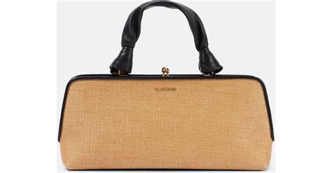 Jil Sander Goji Small Raffia Effect Tote Bag In Natural Lyst Uk