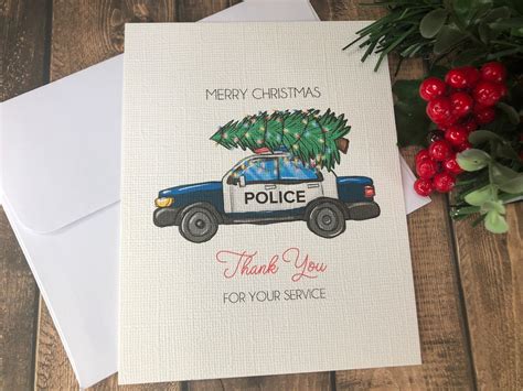 Policeman Christmas Card Can Be Personalized Policeman Thank You