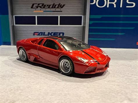 Hot Wheels Lamborghini Reventon Red With Real Rider Wheel Swap Rubber Tires Etsy