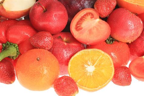 Red Fruits And Vegetables Stock Image Image Of Eatable 12593757