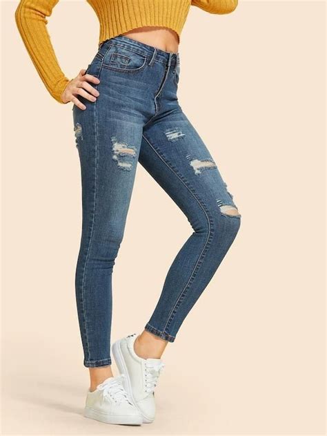 Best Selling Ripped Faded Wash Jeans Gagodeal Denim Jeans Ripped Skinny Jeans Denim Pants