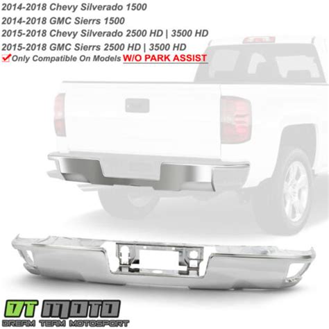 Chevy Silverado Chrome Rear Step Bumper Face Bar W O