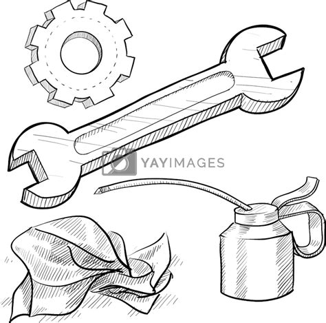 Car mechanic equipment sketch by lhfgraphics Vectors & Illustrations ...