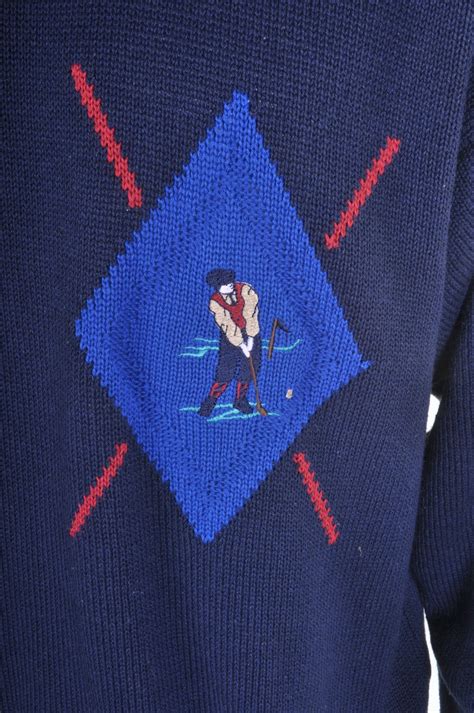 Vintage 80s Argyll Diamond Golf Jumper Xl Minimum Mouse