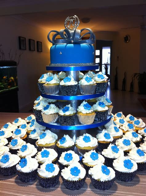 Blue & Silver Birthday Cake By Simplycakes... - CakeCentral.com