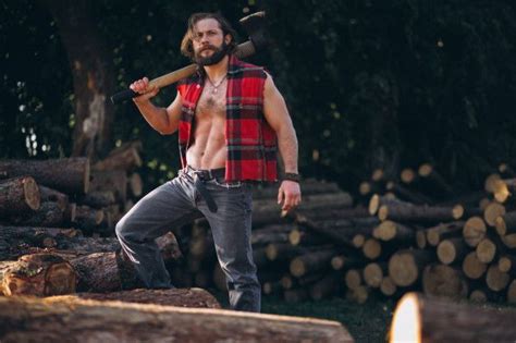 Free Photo Lumberjack In Forest