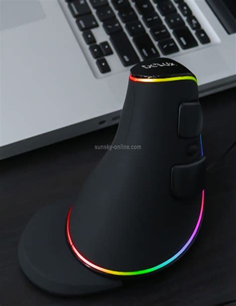 DELUX M618 Plus RGB Ratón óptico con cable Ratón ergonómico vertical