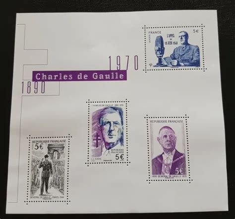 TIMBRE FRANCE2020 BLOC Feuillet Général Charles de Gaulle Neuf Hors