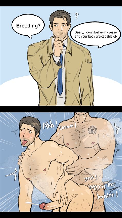 Rule 34 2 Panel Comic 2boys Ahe Gao Anal Castiel Supernatural Chest Tattoo Comic Cumming