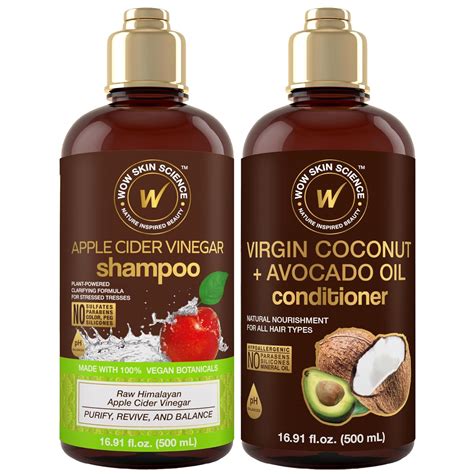 WOW Skin Science Apple Cider Vinegar Shampoo Conditioner Set With