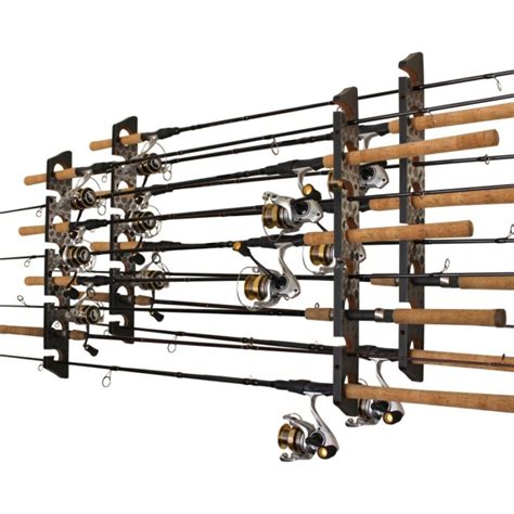 Rush Creek Creations 8 Rod Fishing Pole Wall Rack Twin Pack Ceiling