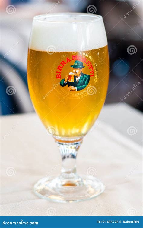 Glass of Italian Birra Moretti Beer. Editorial Image - Image of beer ...