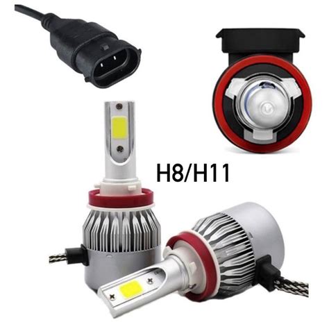 Led C6 H11 Kit Lâmpada Led H8 H11 Carro 6000k 8000 Lumen Super Branca