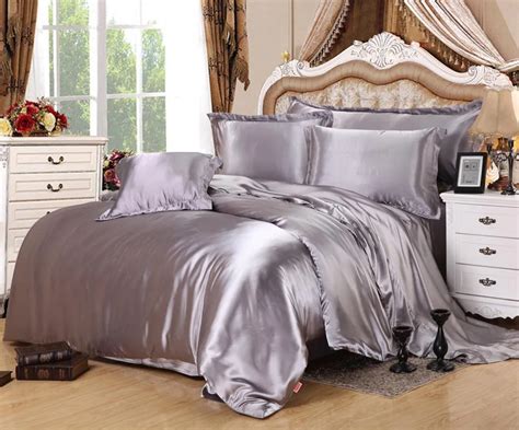 Home Textile Solid Satin 3 4pcs Twin Full Queen King Size Comforter