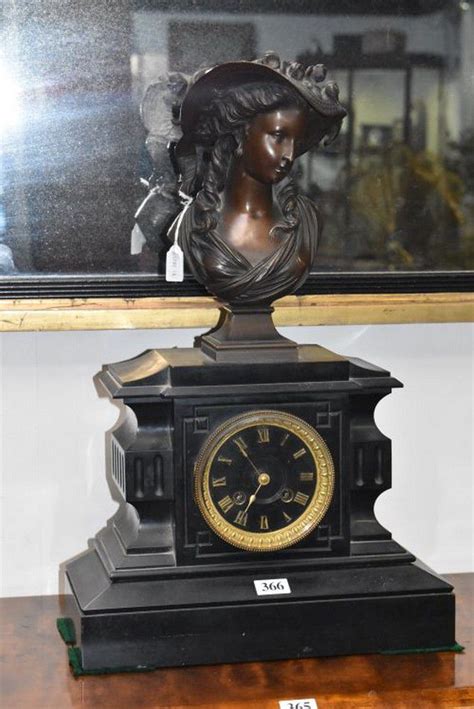 French Lady Slate Clock By A Lemaire Clocks Figural Horology