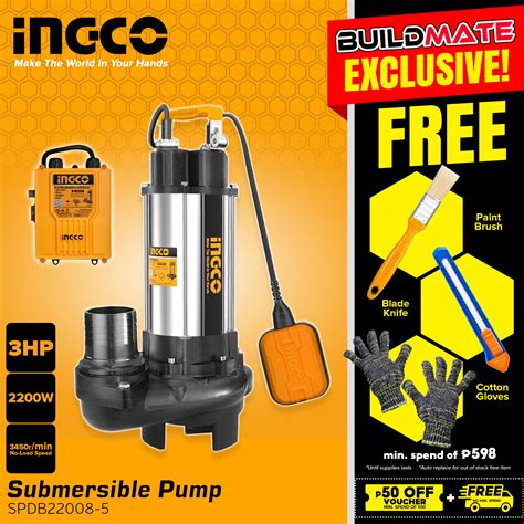 Ingco Submersible Pump W Hp With Free Control Box Sewage