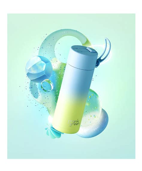 Official Frank Green Gradient Reusable Ceramic Bottle 595ml In Sky Blue