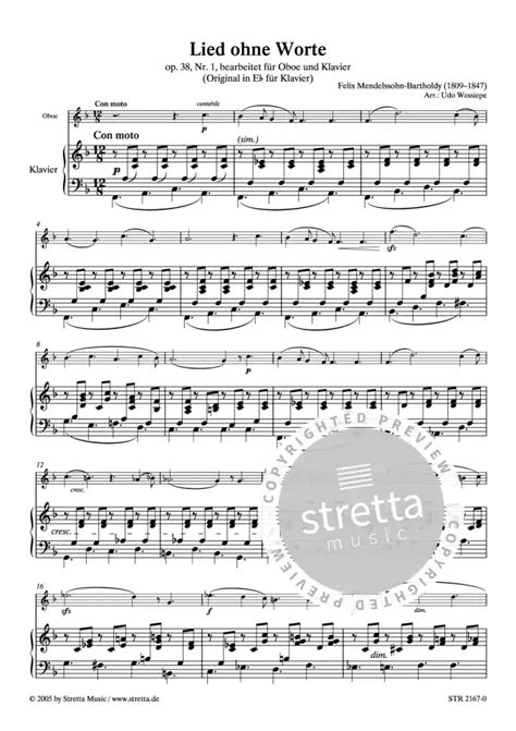 Lied Ohne Worte Von Felix Mendelssohn Bartholdy Im Stretta Noten Shop