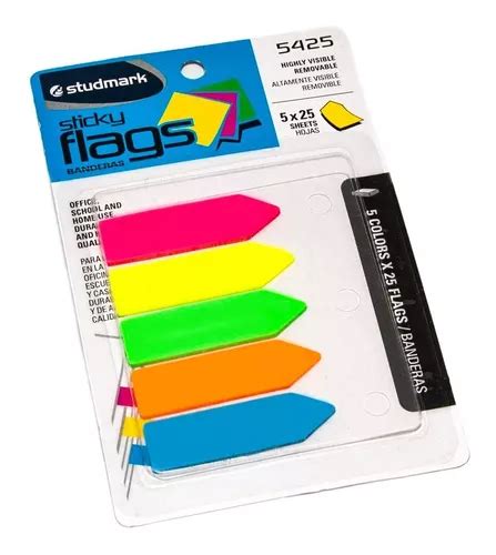 Notas Adhesivas Banderitas Colores Neón Studmark Mercadolibre