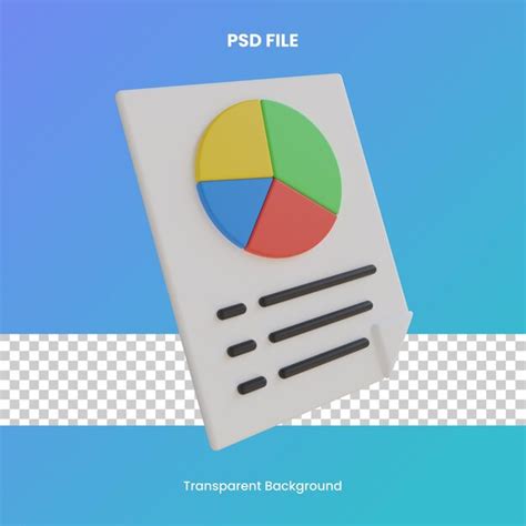 Premium Psd Data Report D Rendering Icon Illustration Pdf File Analytics