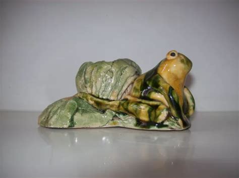 Grenouille En C Ramique Sign E Annette Boyer Eur Picclick Fr