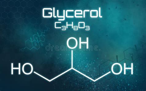 Molécula De La Glicerina Del Glicerol Fórmula Química Y M Estructurales Ilustración Del Vector