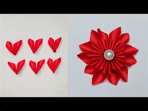 DIY How To Make Ribbon Flower In Just 5 Minutes Easy Ribbon Flower