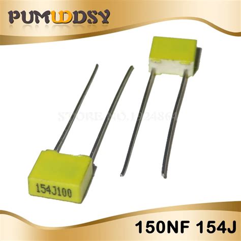 Condensador de corrección de 20 piezas 150NF 154J 100V 5mm condensador