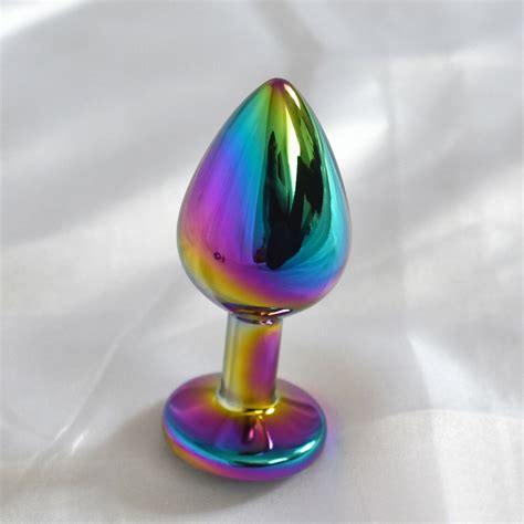 Regenbogen Analplug Mit Strass Glitzer Metall Buttplug Anal Dildo