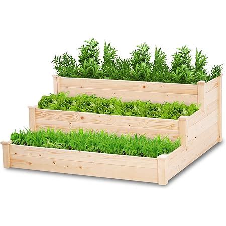 Amazon Best Choice Products Tier Fir Wood Raised Garden Bed